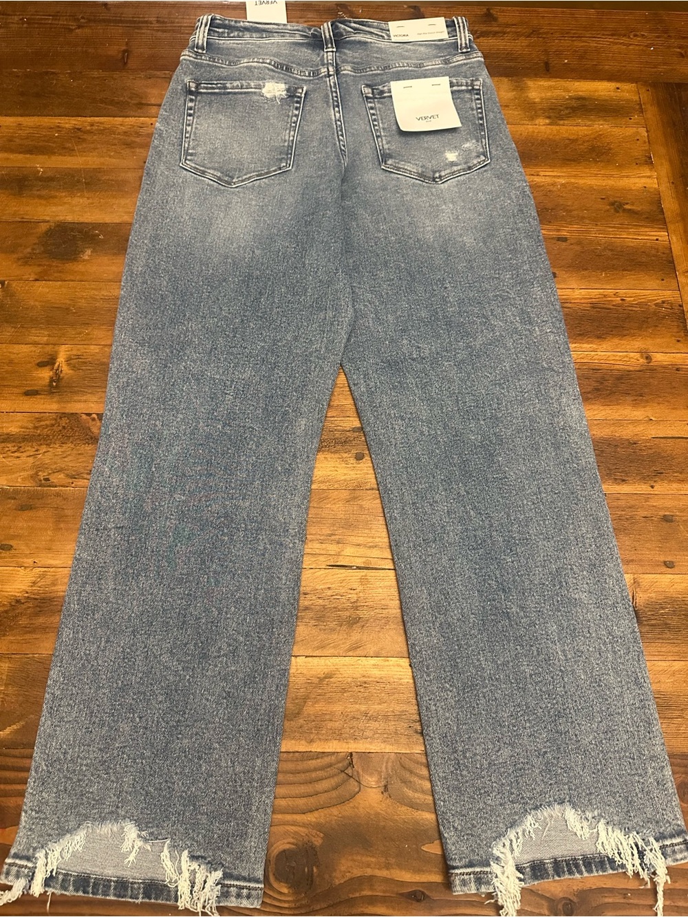 Vervet by Flying Monkey Women's Light Blue Distressed Straight-Leg Jeans - Picture 2 of 3